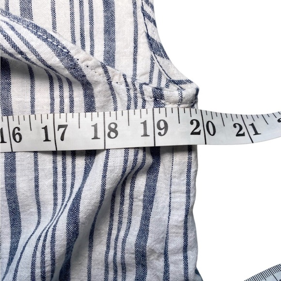 Max Studio Denim/Gray and White Striped Blouse - Picture 10 of 13